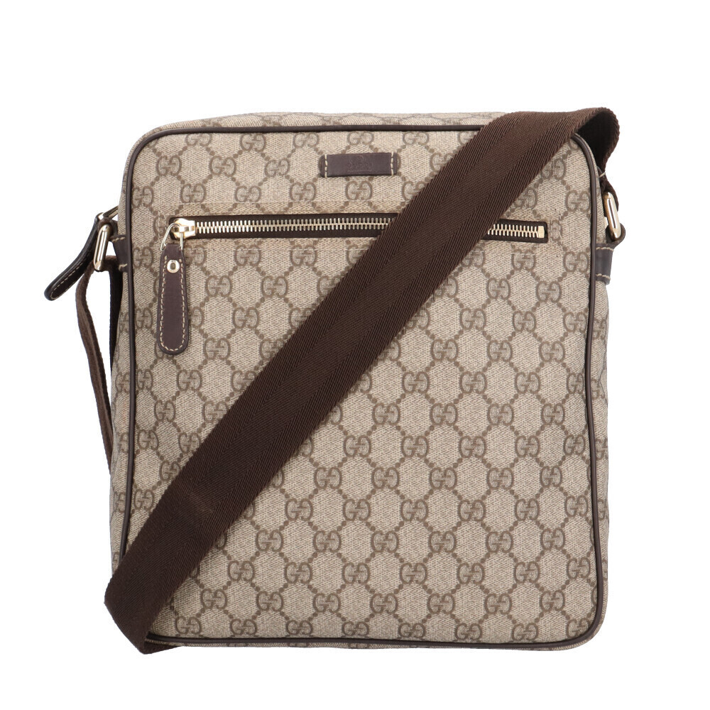 Gucci Messenger Bag GG Supreme Shoulder Canvas Brown